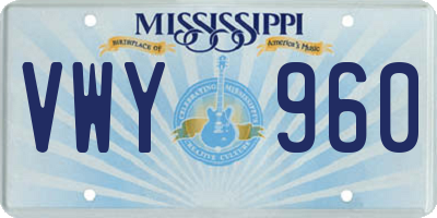 MS license plate VWY960