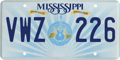 MS license plate VWZ226