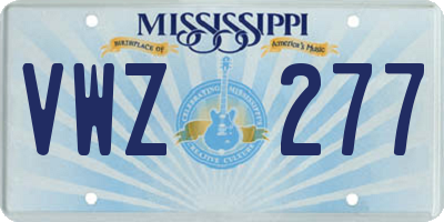 MS license plate VWZ277