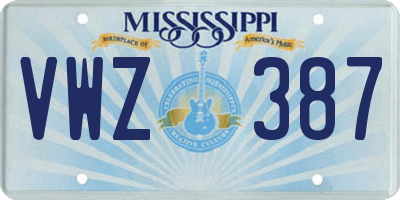 MS license plate VWZ387