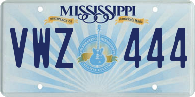 MS license plate VWZ444