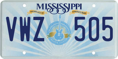 MS license plate VWZ505