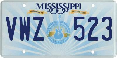 MS license plate VWZ523