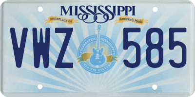 MS license plate VWZ585