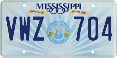 MS license plate VWZ704