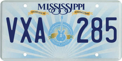 MS license plate VXA285