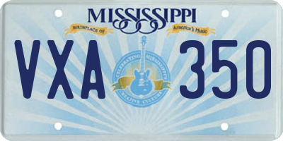 MS license plate VXA350