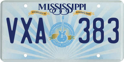 MS license plate VXA383