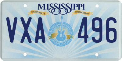 MS license plate VXA496