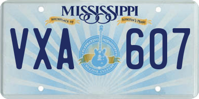MS license plate VXA607
