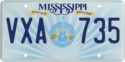 MS license plate VXA735