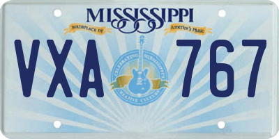 MS license plate VXA767
