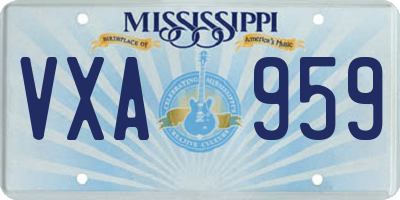 MS license plate VXA959