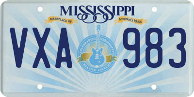MS license plate VXA983