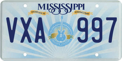 MS license plate VXA997