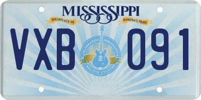 MS license plate VXB091