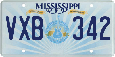 MS license plate VXB342