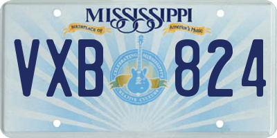 MS license plate VXB824