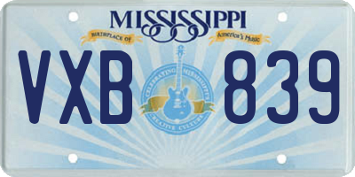 MS license plate VXB839