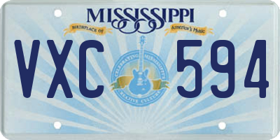 MS license plate VXC594