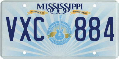 MS license plate VXC884
