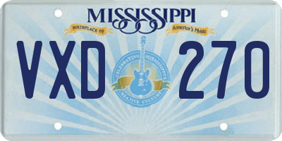 MS license plate VXD270