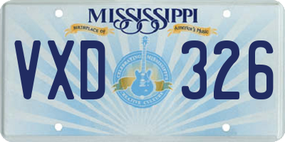 MS license plate VXD326