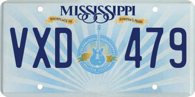 MS license plate VXD479