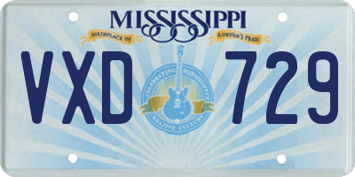 MS license plate VXD729