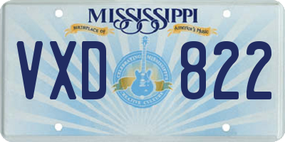 MS license plate VXD822