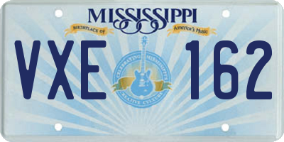 MS license plate VXE162