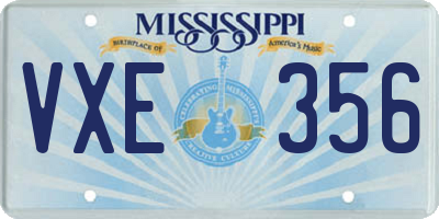 MS license plate VXE356