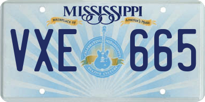 MS license plate VXE665