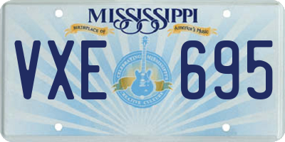 MS license plate VXE695