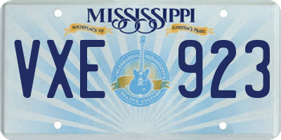 MS license plate VXE923