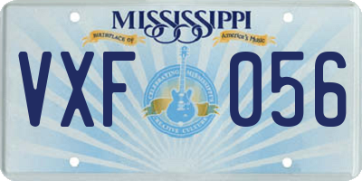 MS license plate VXF056