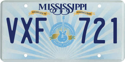 MS license plate VXF721