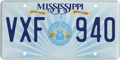 MS license plate VXF940