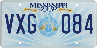 MS license plate VXG084