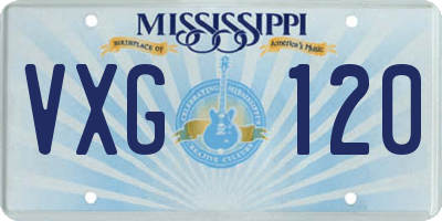 MS license plate VXG120