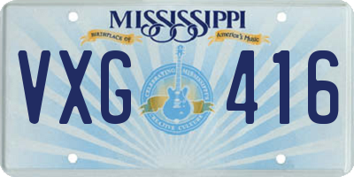 MS license plate VXG416