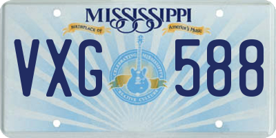 MS license plate VXG588