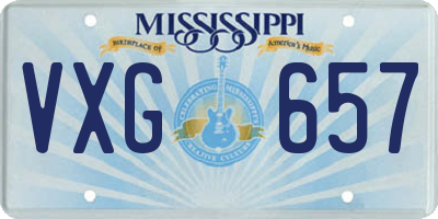 MS license plate VXG657