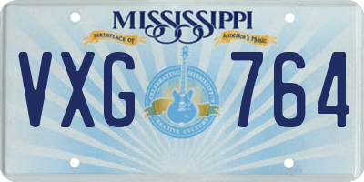 MS license plate VXG764