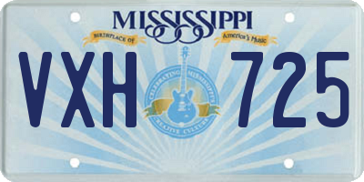 MS license plate VXH725