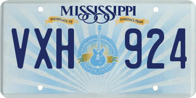 MS license plate VXH924