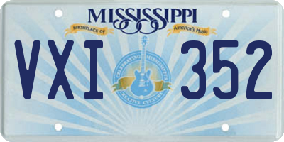 MS license plate VXI352