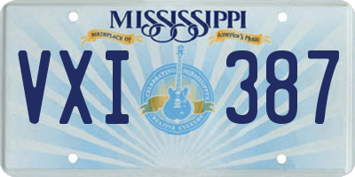 MS license plate VXI387