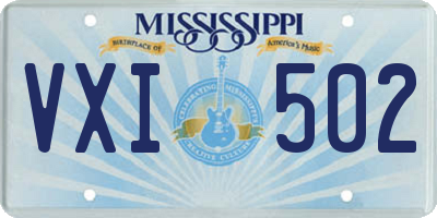MS license plate VXI502