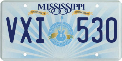 MS license plate VXI530